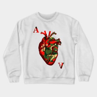 Cool Tees Card Suits Camouflaged Heart Crewneck Sweatshirt